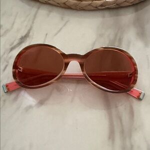 Oliver Peoples Blithe XL pink and brown tortoise Sunglasses
